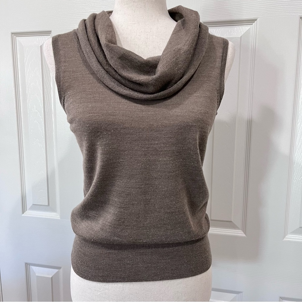The Limited Brown Cowl Neck Sleeveless Sweater Size Small